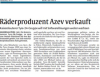 Räderproduzent Azev verkauft