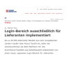 Login-Bereich ausschließlich für Lieferanten implementiert