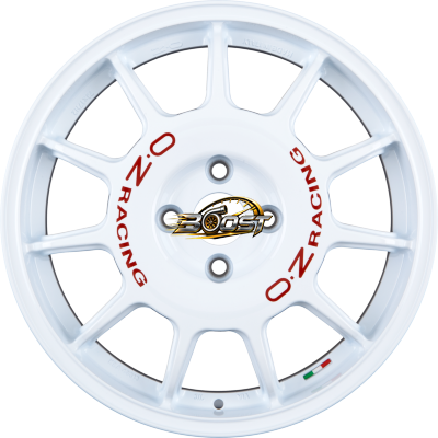 OZ LEGGENDA Race White + Red Lettering — Wit lichtmetalen velg