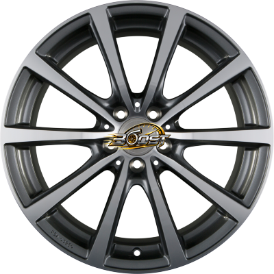 BROCK / RC B32 Himalaya Grey Voll Poliert (HGVP) — Grijs/antraciet lichtmetalen velg