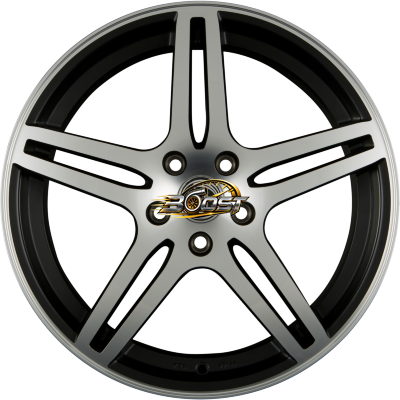 DIEWE WHEELS CHINQUE NERO MACHINED - Schwarz Matt Frontpoliert — Zwart lichtmetalen velg