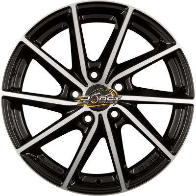ALUTEC SINGA Diamant-Schwarz Frontpoliert — Zwart lichtmetalen velg