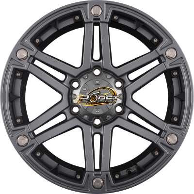 RID R01 Matte Gunmetal + Black Inserts — Grijs/antraciet lichtmetalen velg
