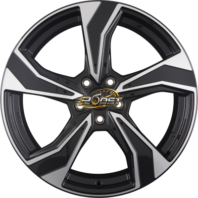 DEZENT KB DARK - Schwarz Frontpoliert — Zwart lichtmetalen velg