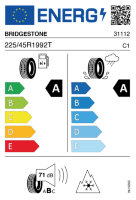 EU-label voor BRIDGESTONE TURANZA 6