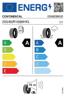 EU-label voor CONTINENTAL PREMIUM CONTACT 6