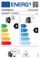 EU-label voor CONTINENTAL ALLSEASON CONTACT 2