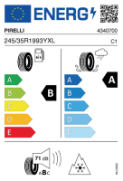 EU-label voor PIRELLI CINTURATO ALL SEASON SF 3