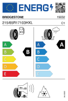 EU-label voor BRIDGESTONE BLIZZAK LM-005