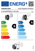 EU-label voor VREDESTEIN ULTRAC PRO