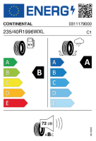 Offizielles EU-Reifenlabel für CONTINENTAL PREMIUM CONTACT 6
