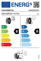 EU-label voor CONTINENTAL ALLSEASON CONTACT 2
