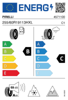 EU-Reifenlabel für PIRELLI ICE FRICTION 255/60 R19 113H