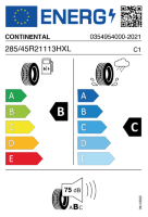EU-label voor CONTINENTAL CROSS CONTACT LX SPORT