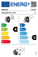EU-label voor DUNLOP Grandtrek AT 25