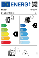 EU-label voor NEXEN N`BLUE 4 SEASON 2 (WA2)