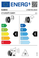EU-label voor KUMHO HA31 SOLUS 4S 