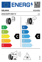 EU-label voor DELMAX X‑WEATHER II 4SEASON