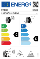 EU-label voor PIRELLI ICE ZERO ASIMMETRICO