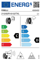 EU-label voor PIRELLI ICE ZERO ASIMMETRICO PLUS