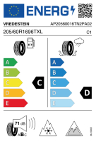 EU-label voor VREDESTEIN NORDTRAC 2+