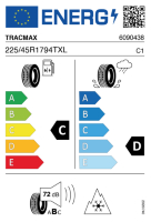 EU-label voor TRACMAX X-PRIVILO S500