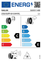EU-label voor SAILUN ICE BLAZER ARCTIC SUV