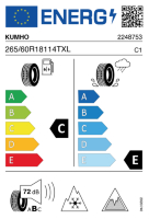 EU-label voor KUMHO WS51 WINTER CRAFT SUV ICE