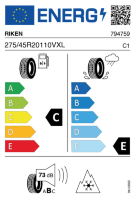 EU-label voor RIKEN SUV SNOW