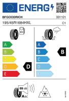 EU-label voor BFGOODRICH G-GRIP ALL SEASON 2 