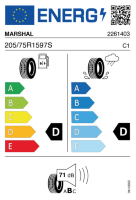 EU-label voor MARSHAL AT61 ROAD VENTURE