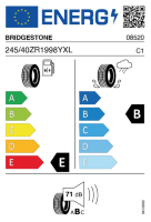 EU-label voor BRIDGESTONE Potenza RE 050 A
