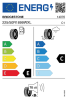 EU-label voor BRIDGESTONE Potenza RE 050 A